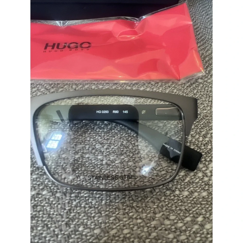 New Hugo Boss HG0293 Rectangle Matte Brown Gray Eyeglasses Authentic New Case